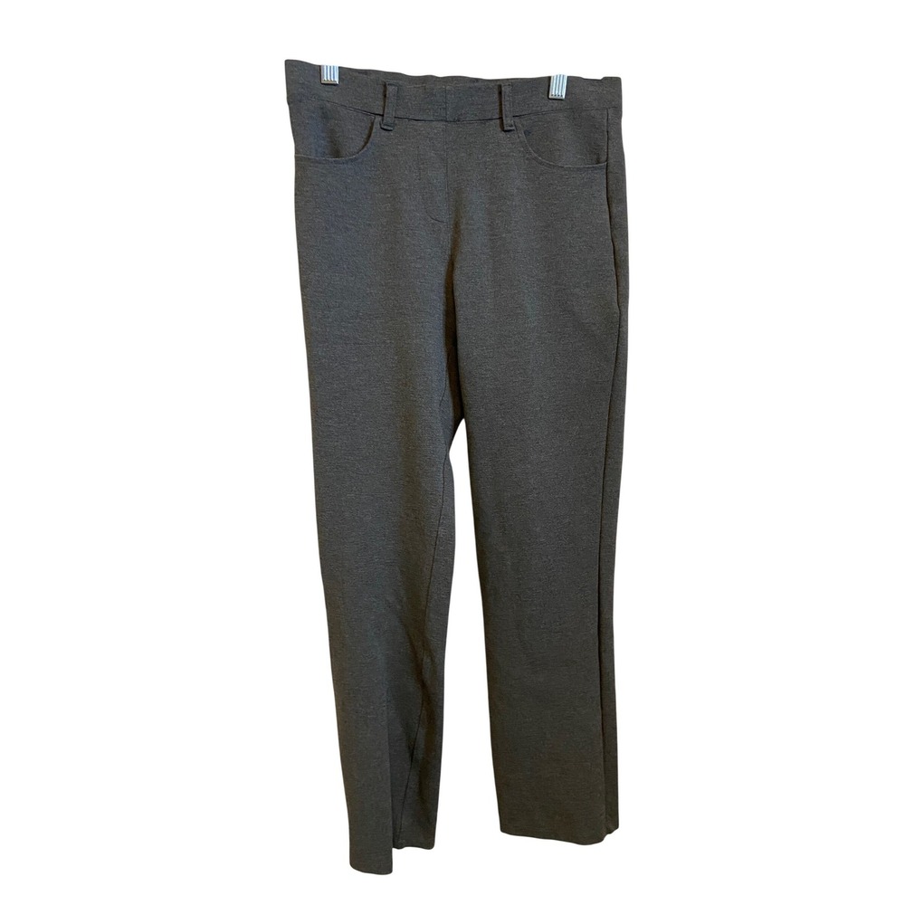 Quince Charcoal Grey Ponte Knit Straight Leg 4 Pocket‎ Pants Small X Petite